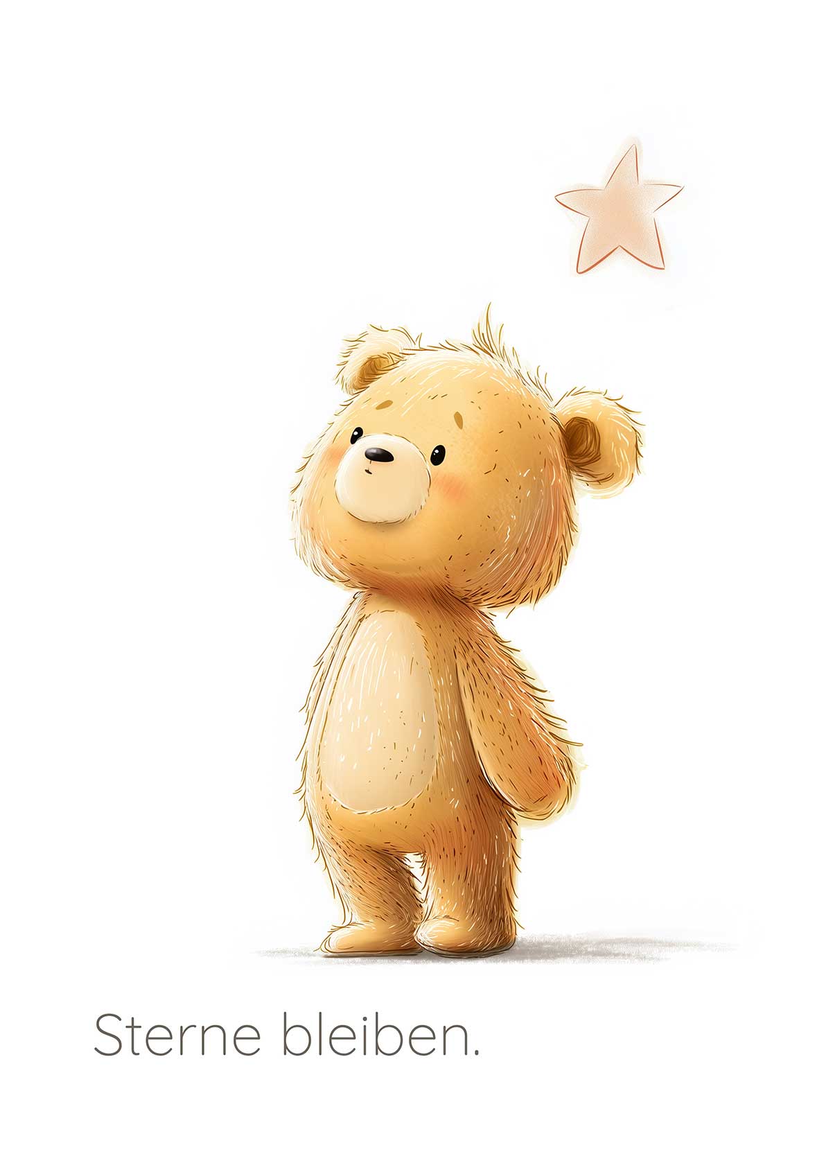Erinnerungsbild Sternenkind mit Teddybär und kleinem Stern