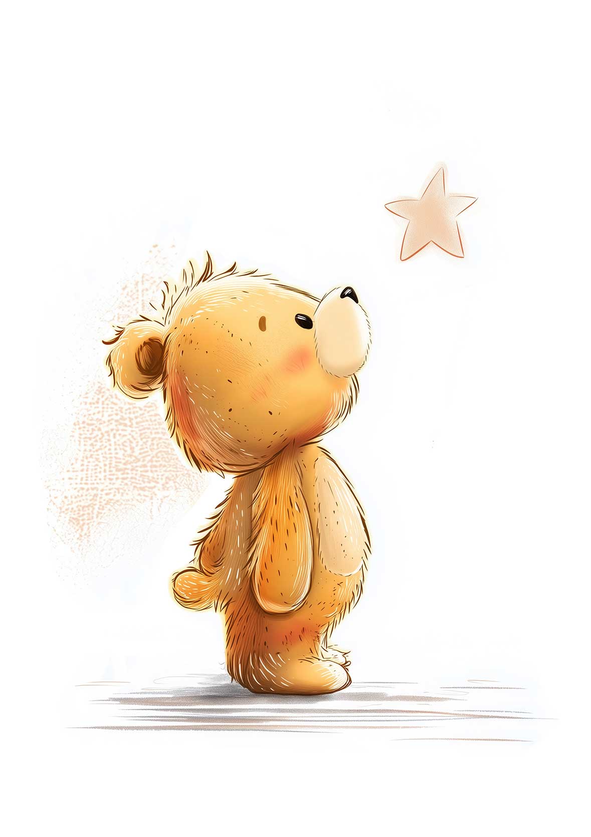 Teddybär Erinnerungsbild Sternenkind in Aquarelloptik